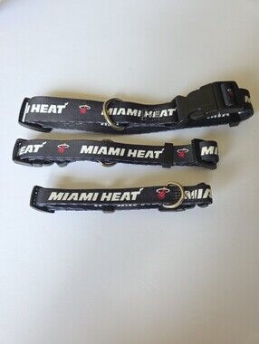 NBA Miami Heat Dog Collar S, M, L Adjutsable Heavy Duty New Basketball